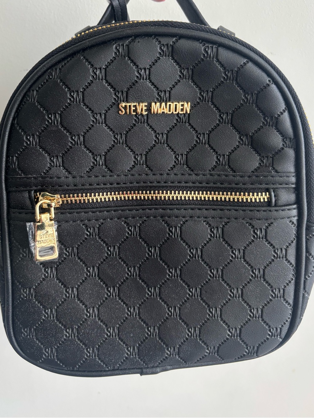 Steve Madden Black Logo Backpack Bag